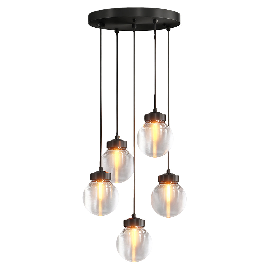 Luxury Copper and Glass Chandelier - Modern Ceiling Light
