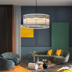 Luxury Iron Chandelier with Glass Lamp Shade - Elegant Ceiling Light
