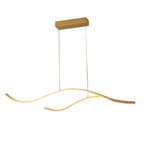 Wavy Curved LED Pendant Light - Modern Metal Ceiling Fixture