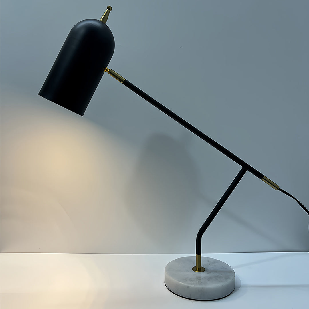 Modern Black Marble Desk Lamp - Elegant Minimalist Office Reading Light