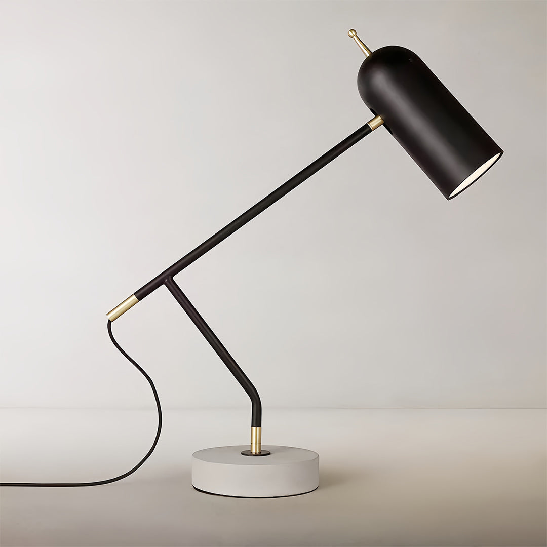 Modern Black Marble Desk Lamp - Elegant Minimalist Office Reading Light