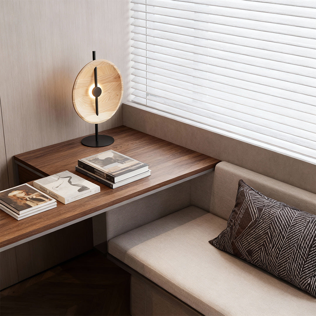 Premium Modern Wood Table Lamp - Minimalist Artistic Design