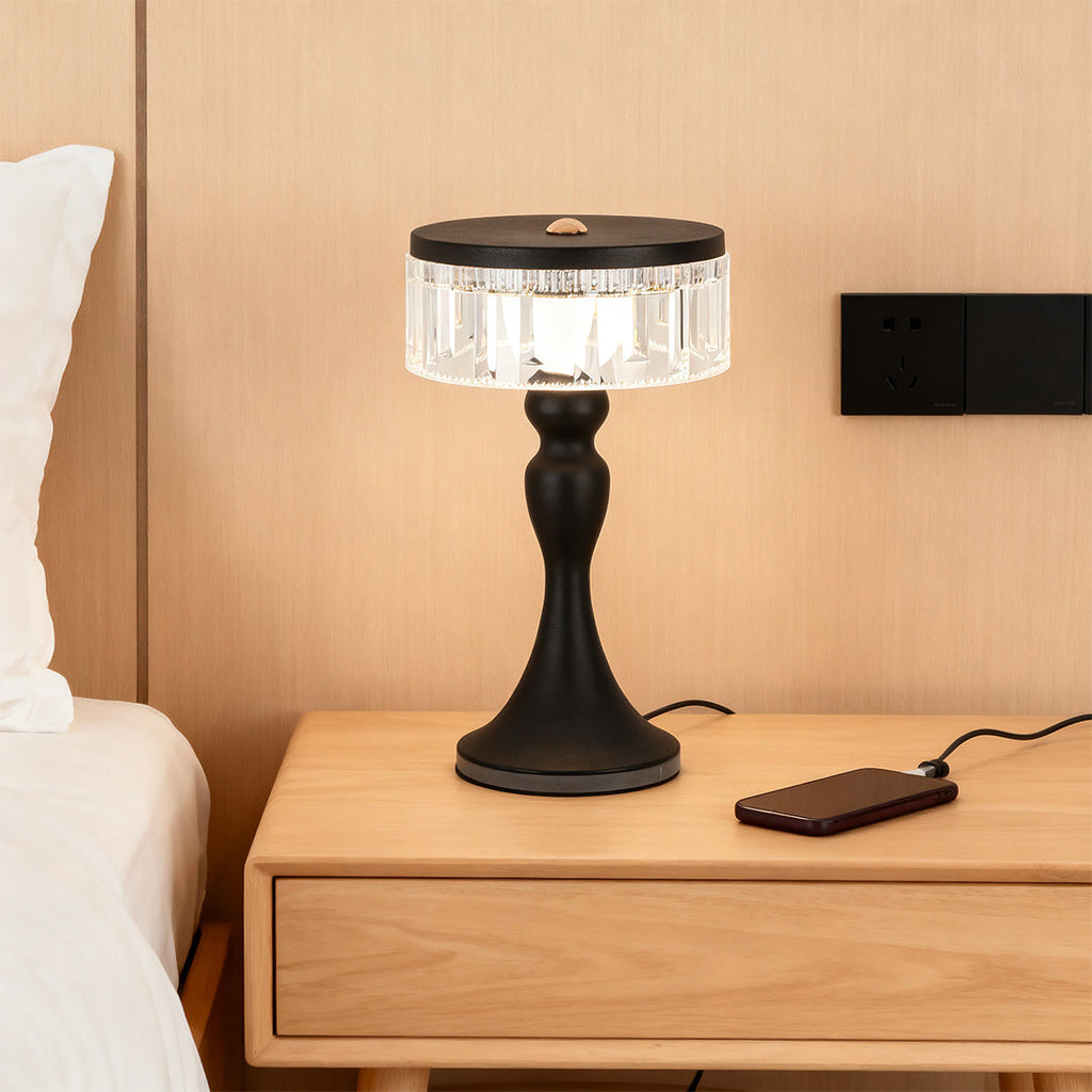 Nordic Minimalist Forged Iron Table Lamp with Acrylic Accent