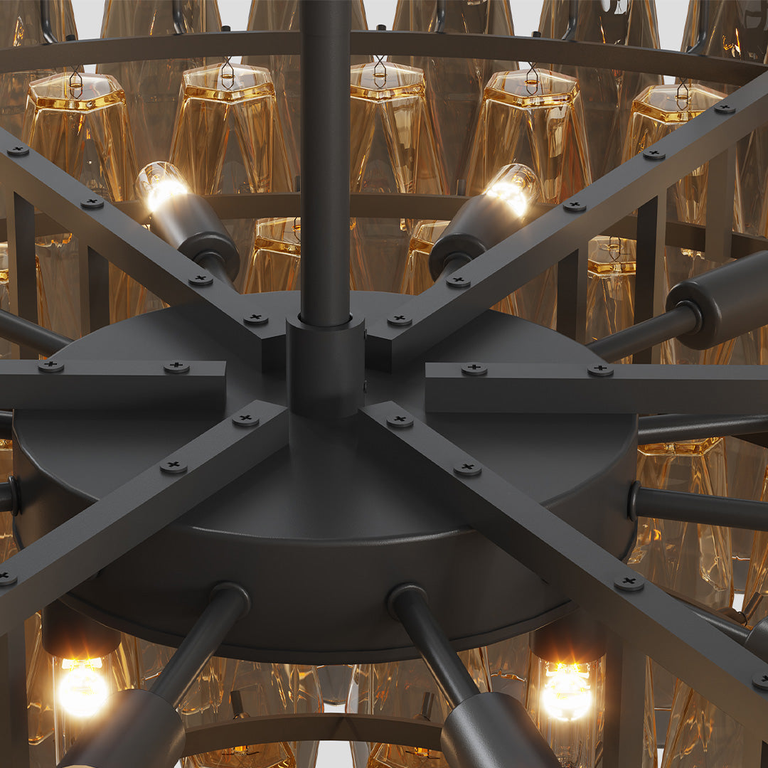 Luxury Multi-Head Glass Pendant Chandelier for Elegant Ceilings
