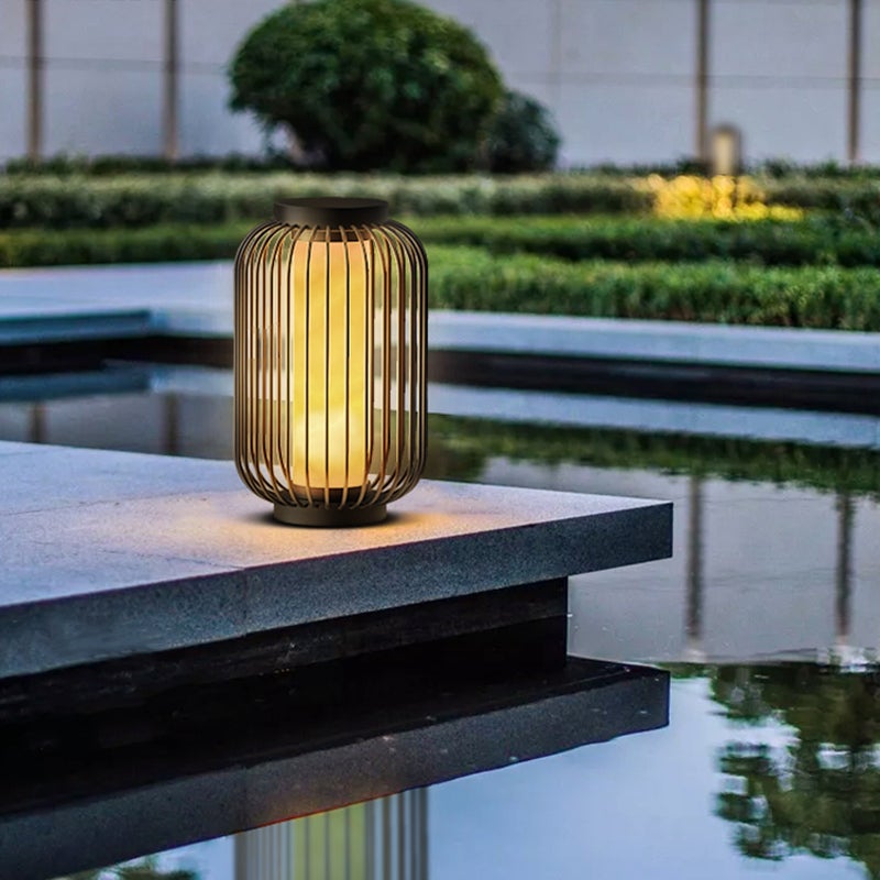 Modern Brown Waterproof Metal Outdoor Lantern