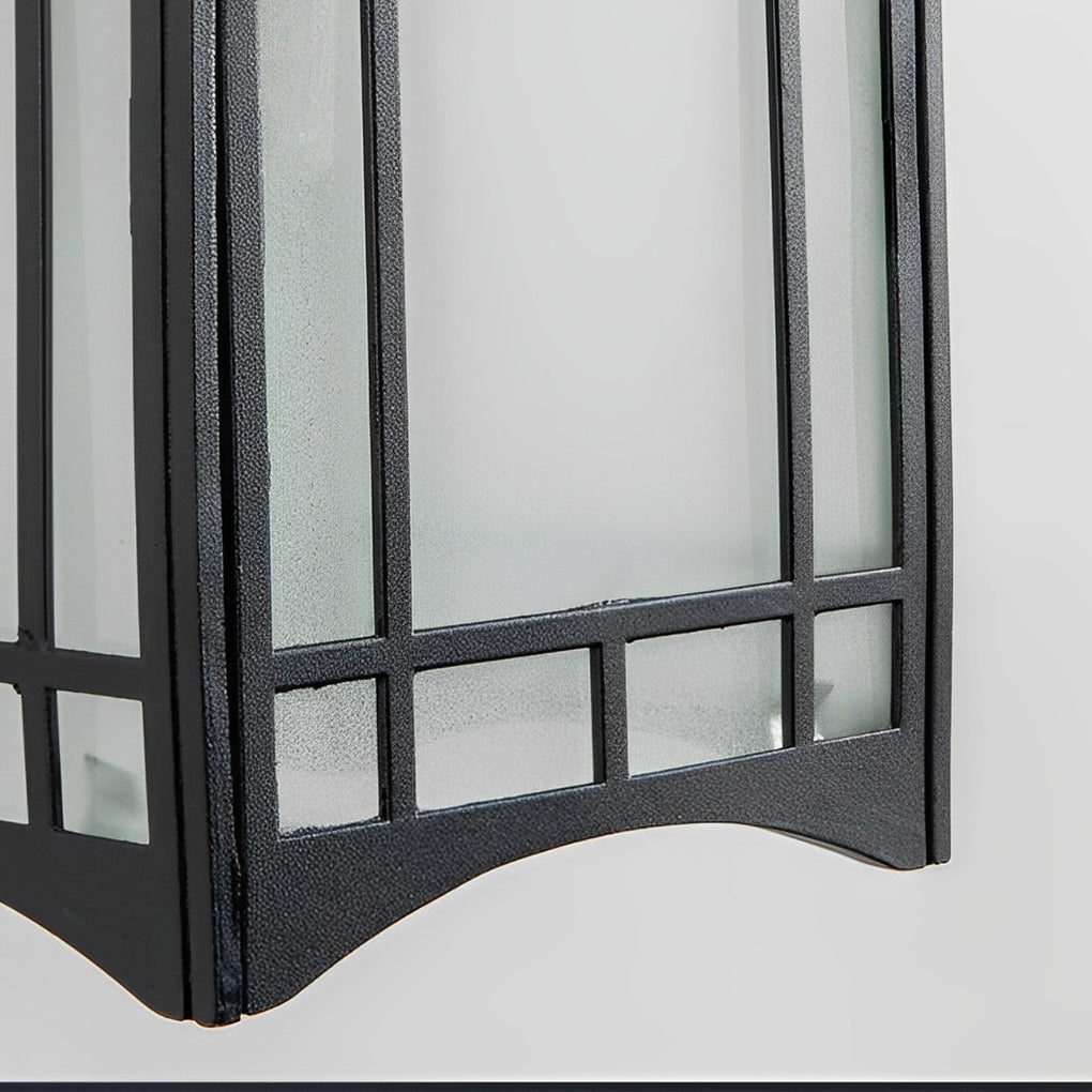 Retro LED Lantern Wall Sconce - Die-Cast Aluminum & Glass