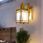 Retro LED Lantern Wall Sconce - Die-Cast Aluminum & Glass