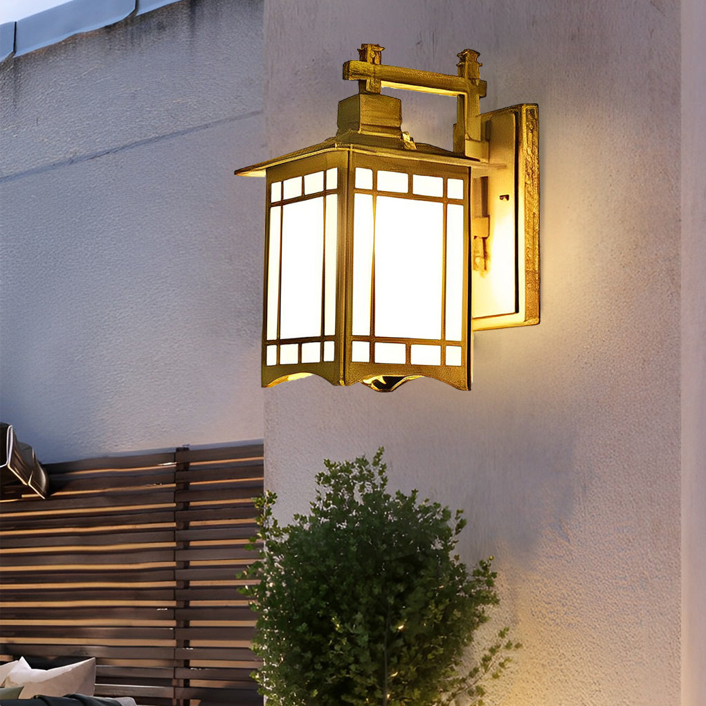 Retro LED Lantern Wall Sconce - Die-Cast Aluminum & Glass