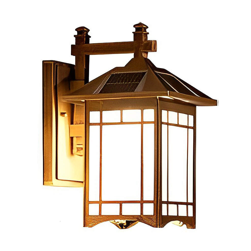 Retro LED Lantern Wall Sconce - Die-Cast Aluminum & Glass