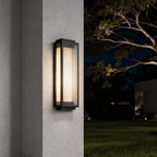 Modern Rectangular LED Outdoor Wall Light with Reeded Glass