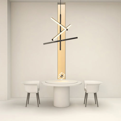 Adjustable Nordic Iron Linear Chandelier - Premium Ceiling Light