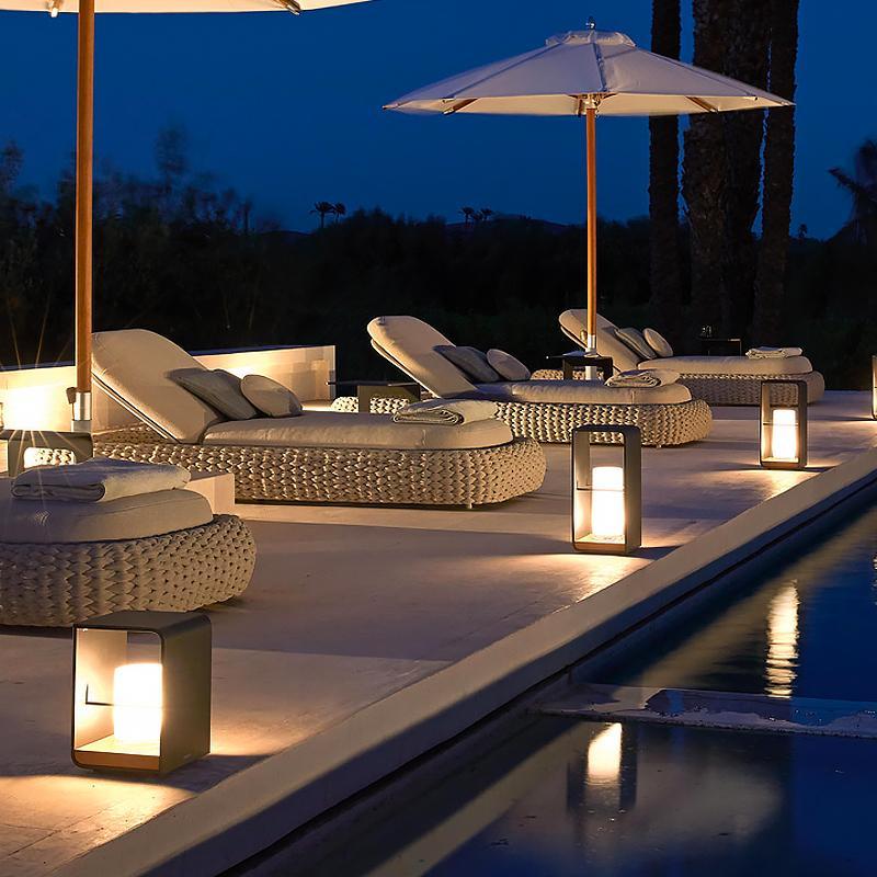 Premium Waterproof Black Lantern Outdoor Light with Rectangular Frame