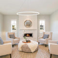 Modern Black LED Ring Chandelier - Aluminum Ceiling Light
