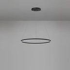 Modern Black LED Ring Chandelier - Aluminum Ceiling Light