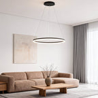 Modern Black LED Ring Chandelier - Aluminum Ceiling Light