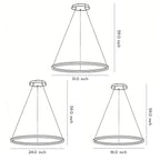 Modern Black LED Ring Chandelier - Aluminum Ceiling Light