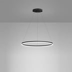 Modern Black LED Ring Chandelier - Aluminum Ceiling Light