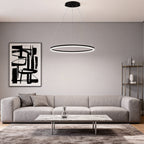 Modern Black LED Ring Chandelier - Aluminum Ceiling Light