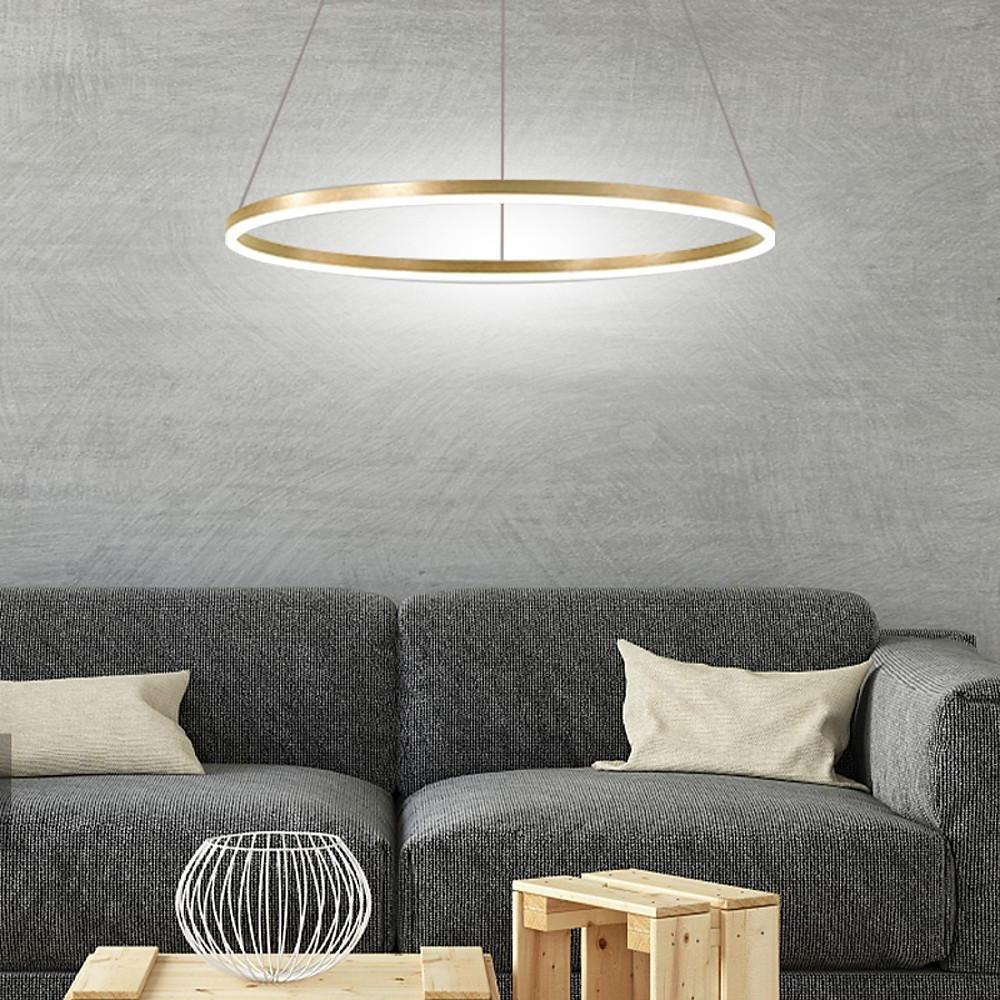 Modern Black LED Ring Chandelier - Aluminum Ceiling Light