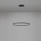Modern Black LED Ring Chandelier - Aluminum Ceiling Light