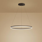 Modern Black LED Ring Chandelier - Aluminum Ceiling Light