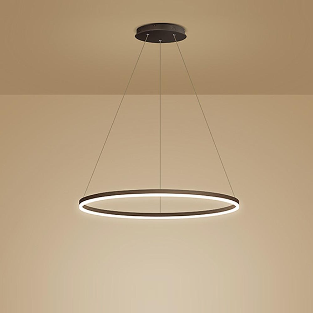 Modern Black LED Ring Chandelier - Aluminum Ceiling Light