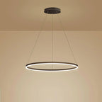 Modern Black LED Ring Chandelier - Aluminum Ceiling Light