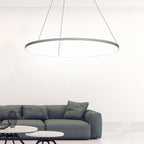 Modern Black LED Ring Chandelier - Aluminum Ceiling Light