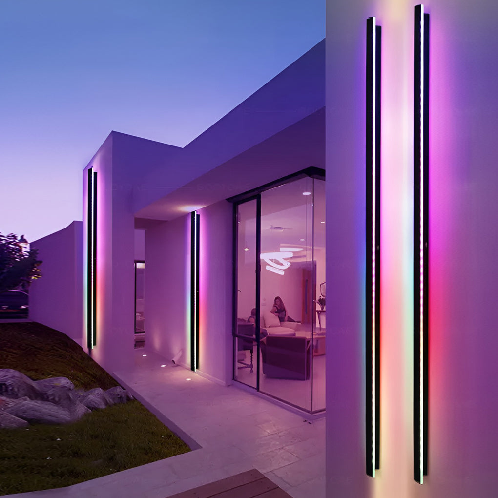 Premium Waterproof Black LED RGB Linear Wall Light for Outdoor Use