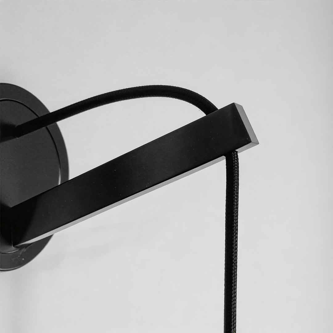 Modern Black and Copper Bedside Wall Lamp