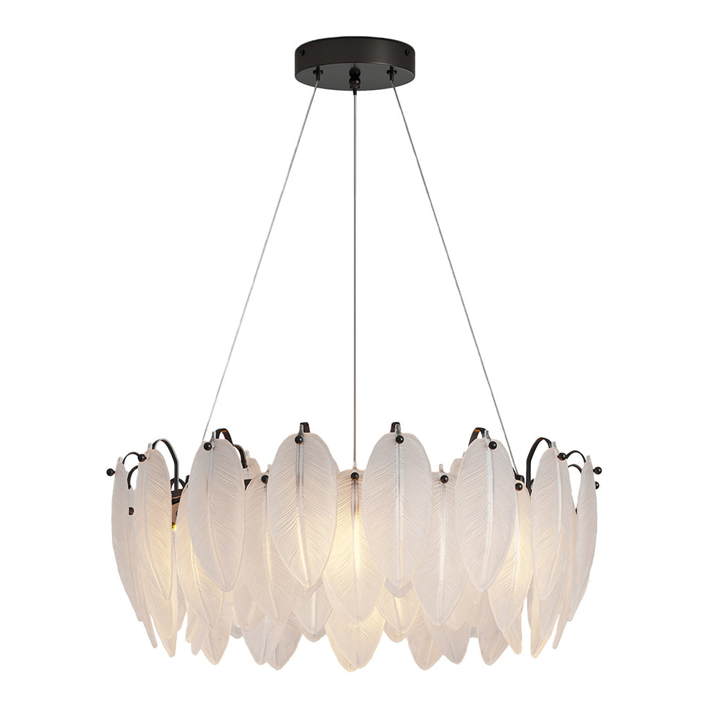 Modern Luxury Glass Feather Chandelier Ceiling Light