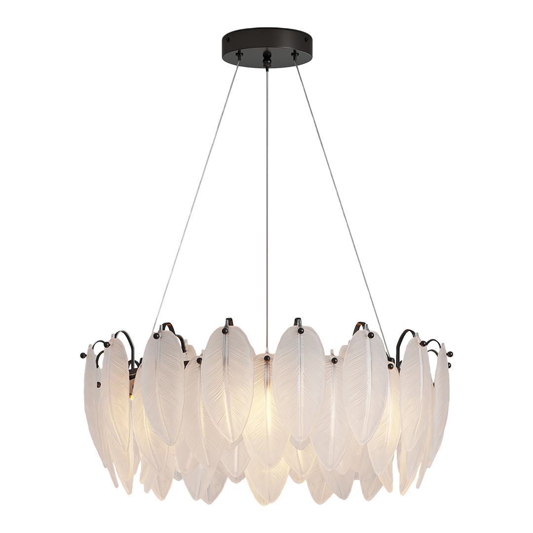 Modern Luxury Glass Feather Chandelier Ceiling Light