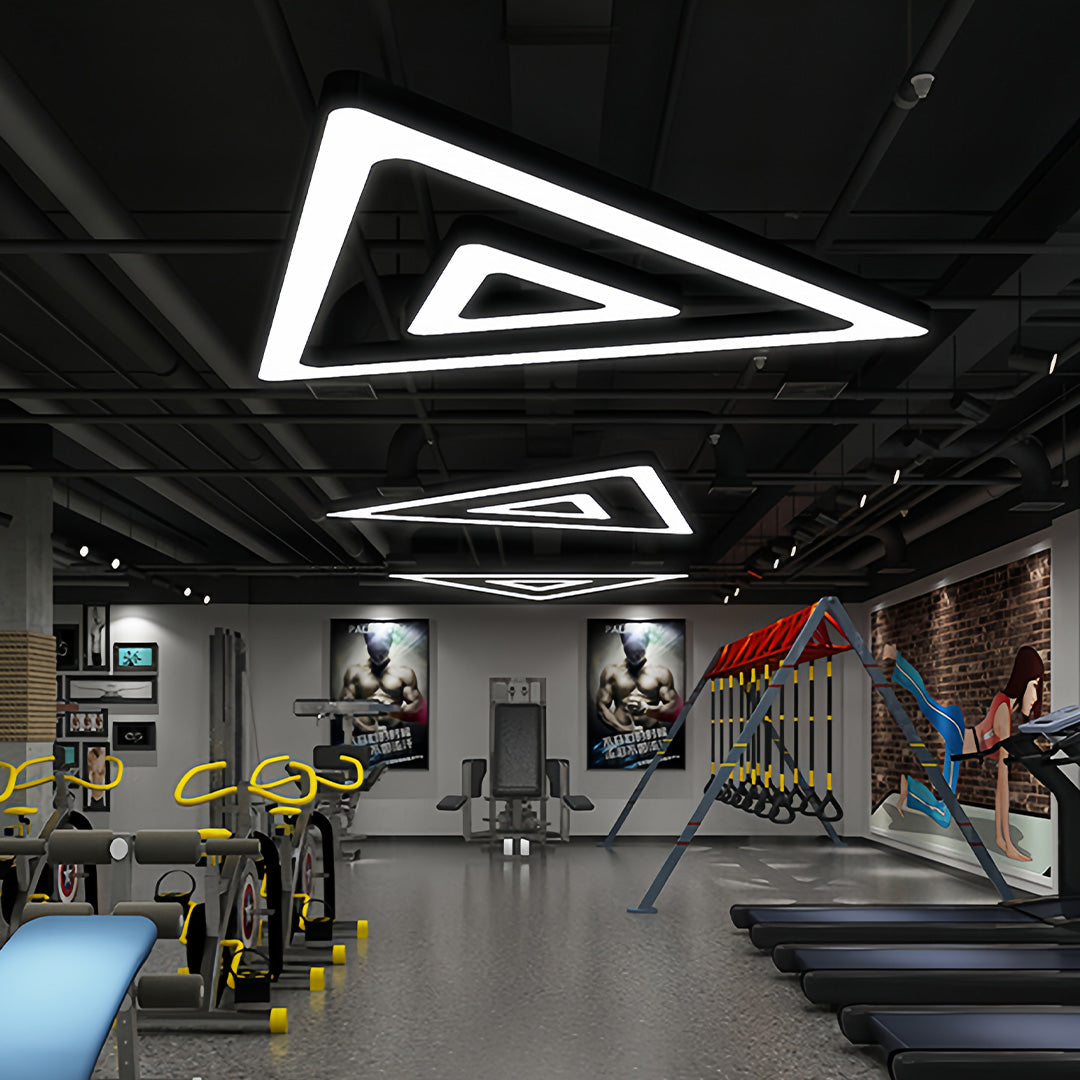 Modern Black LED Triangular Chandelier Ceiling Light