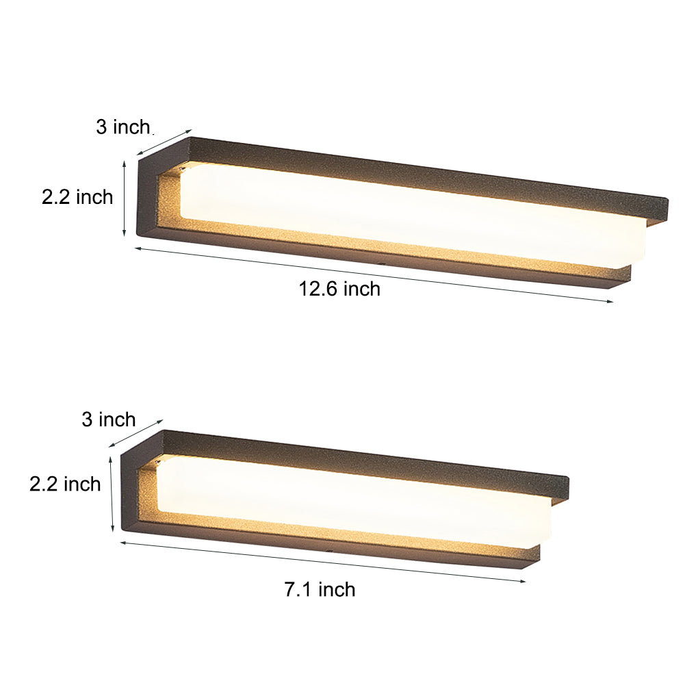 Premium Waterproof Black Rectangular Outdoor Porch Lights