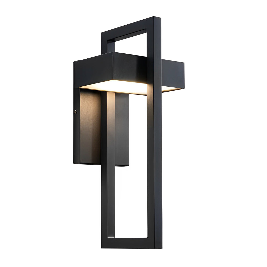 Modern Black Rectangular LED Outdoor Wall Sconce