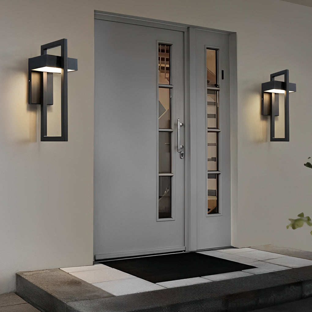 Modern Black Rectangular LED Outdoor Wall Sconce