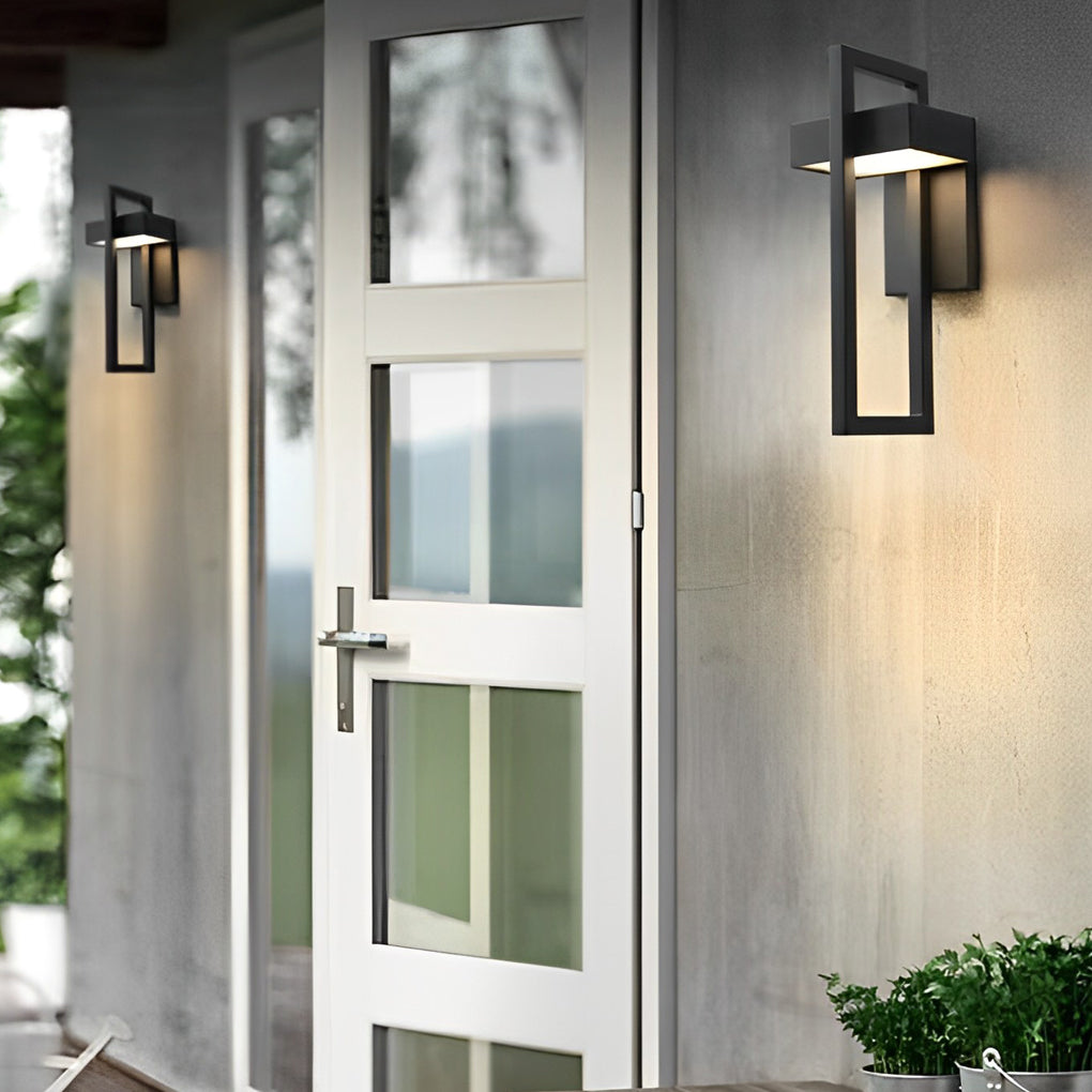 Modern Black Rectangular LED Outdoor Wall Sconce