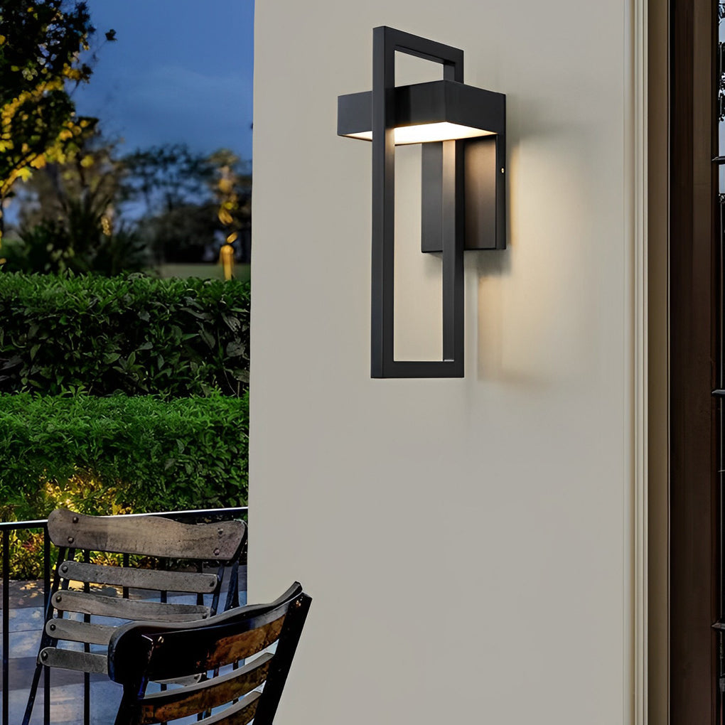 Modern Black Rectangular LED Outdoor Wall Sconce