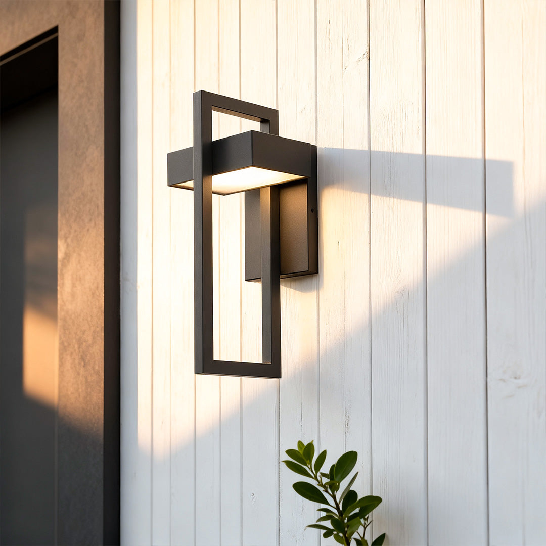 Modern Black Rectangular LED Outdoor Wall Sconce