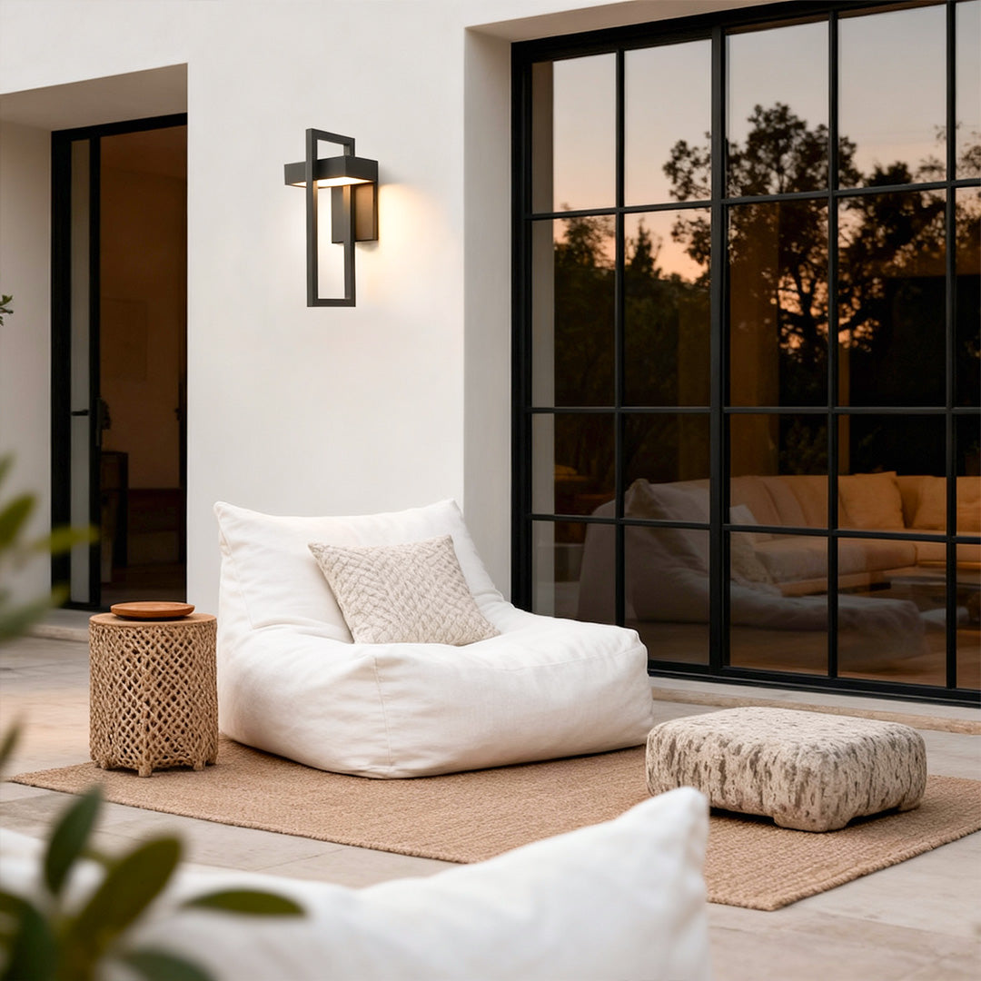 Modern Black Rectangular LED Outdoor Wall Sconce