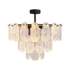 Midcentury Modern Copper and Glass Chandelier