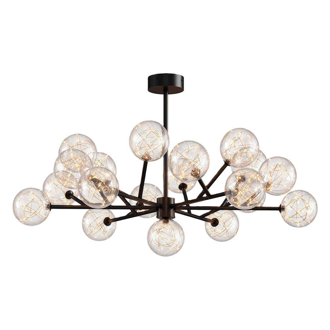 Contemporary Glass Globe Chandelier - Starry Sky Ceiling Light