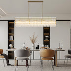 Luxury Iron Chandelier with Glass Lamp Shade - Elegant Ceiling Light