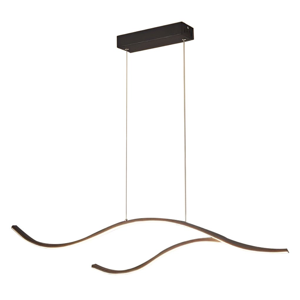 Wavy Curved LED Pendant Light - Modern Metal Ceiling Fixture
