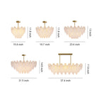 Modern Copper Pearl Feathers Chandelier Ceiling Light