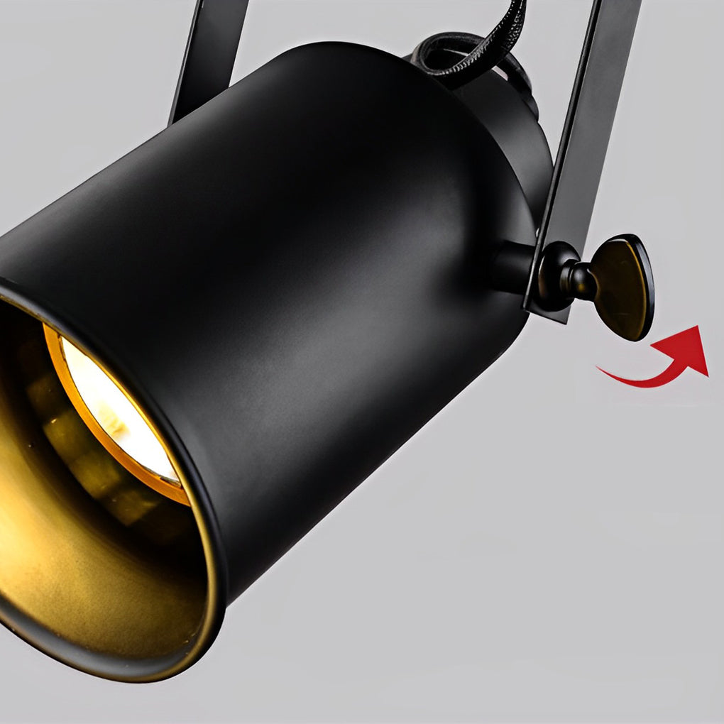 Adjustable Black Industrial Track Spotlight