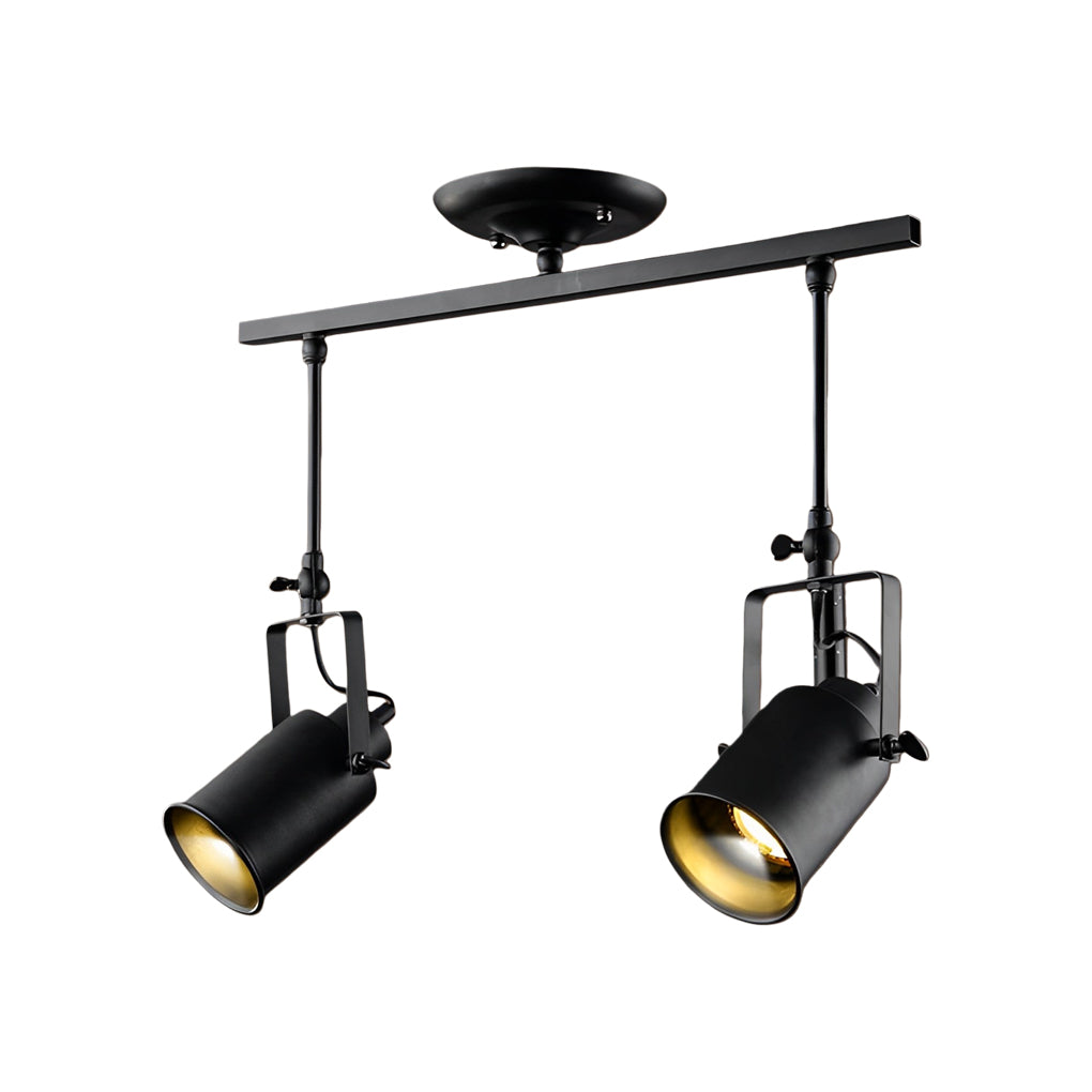 Adjustable Black Industrial Track Spotlight