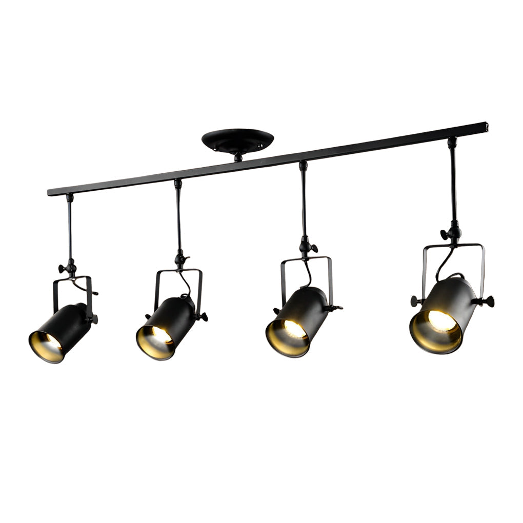 Adjustable Black Industrial Track Spotlight