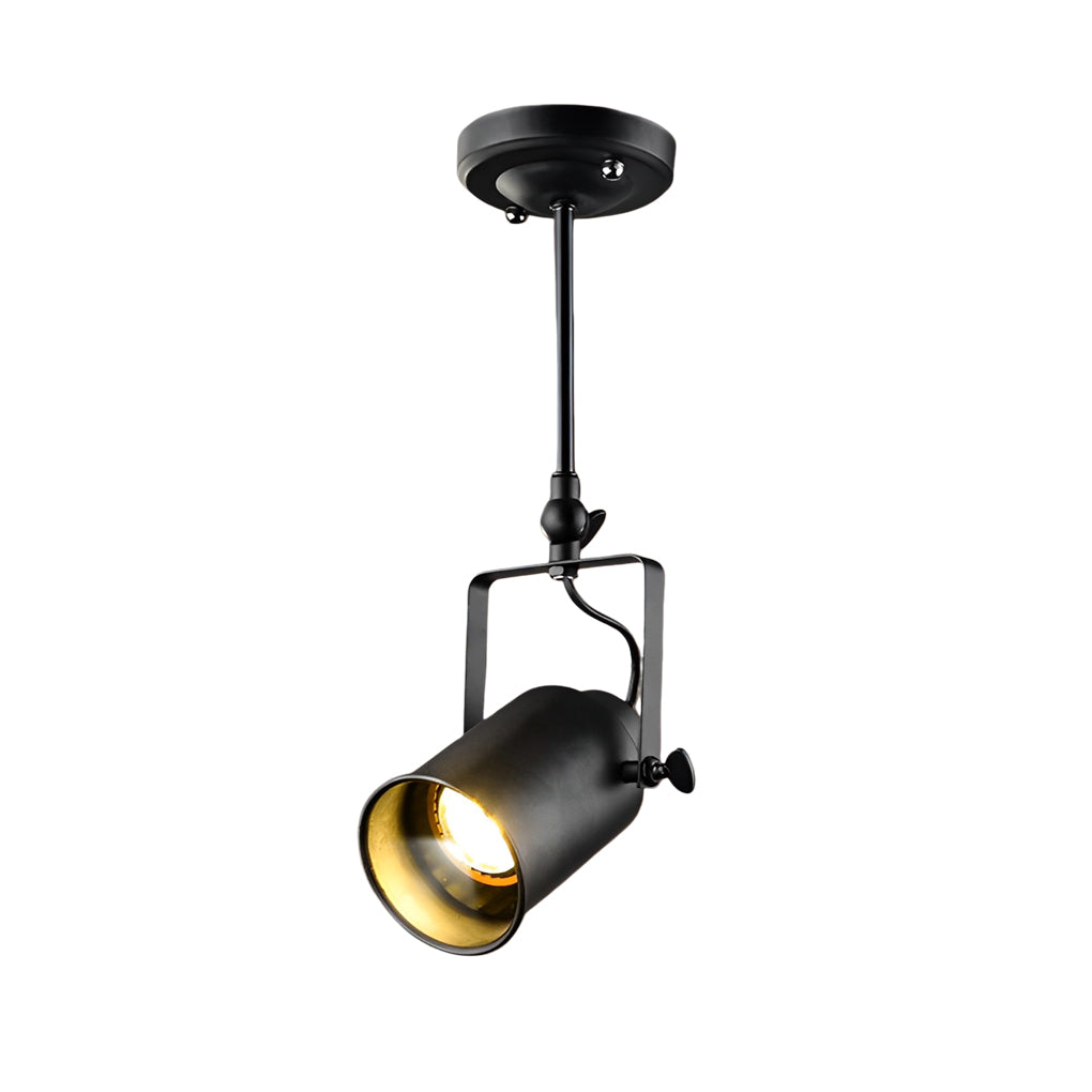 Adjustable Black Industrial Track Spotlight