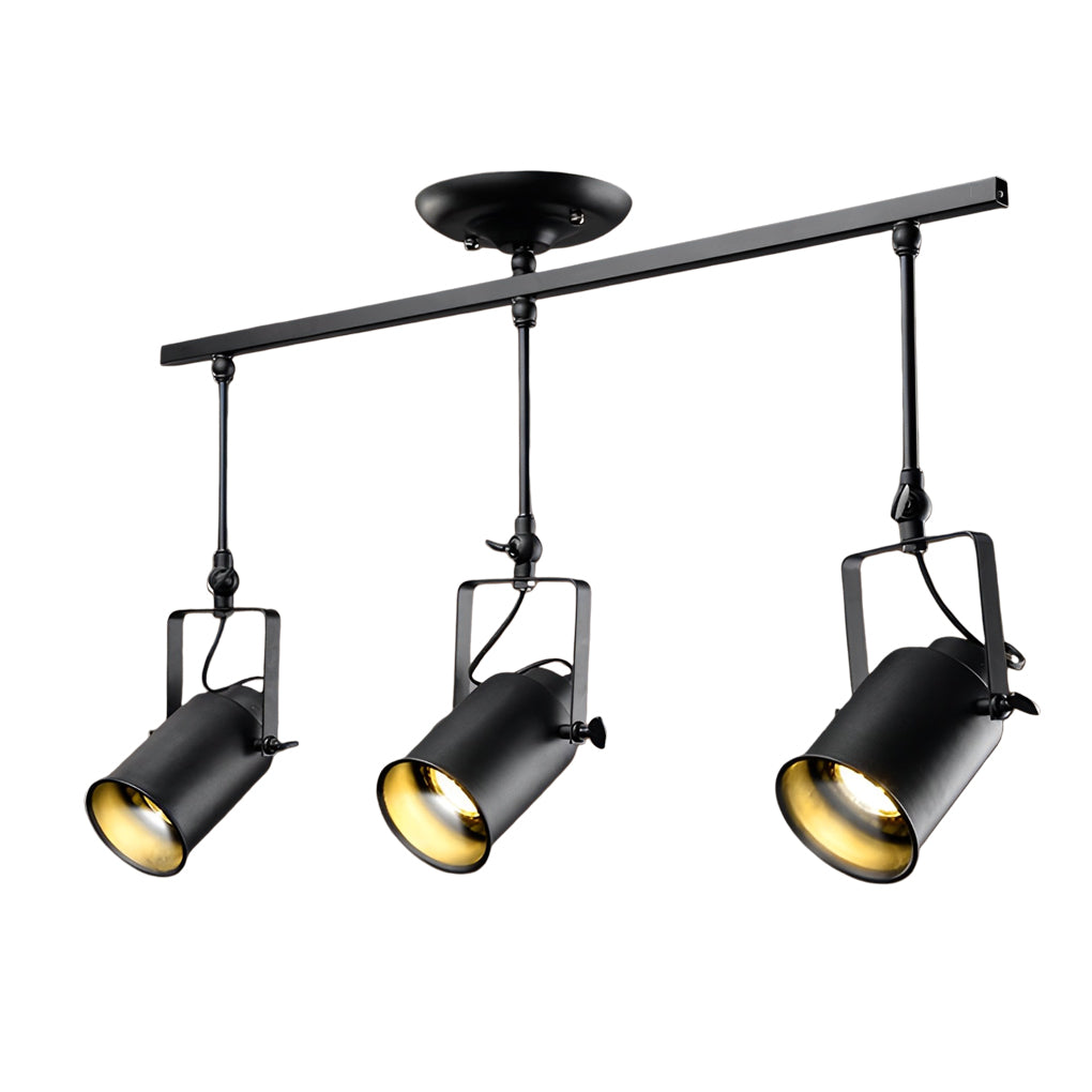 Adjustable Black Industrial Track Spotlight
